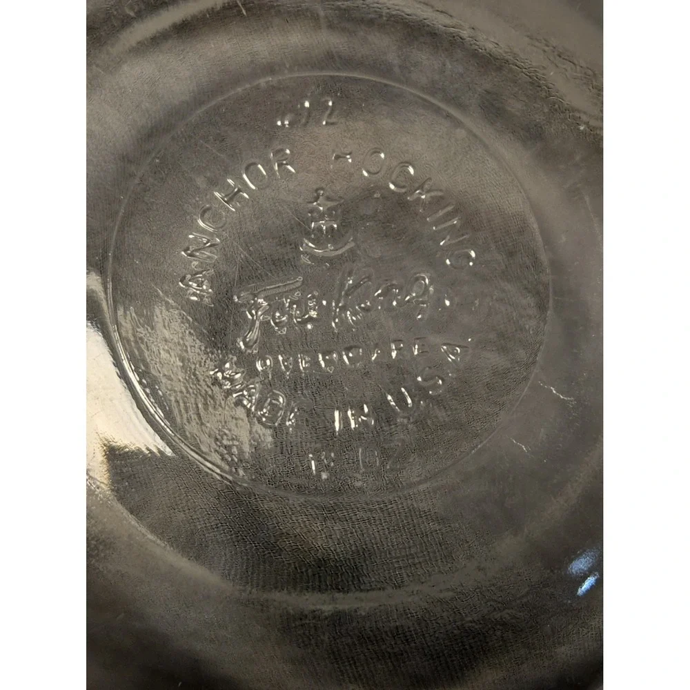 Vintage Anchor Hocking Clear Glass Round Casserole Dish Small Covered Bowl & Lid